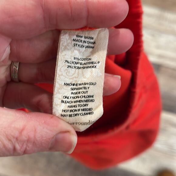 SOFT SURROUNDINGS Red Snap Up Metro Leggings Pull On Pant M - Picture 8 of 9